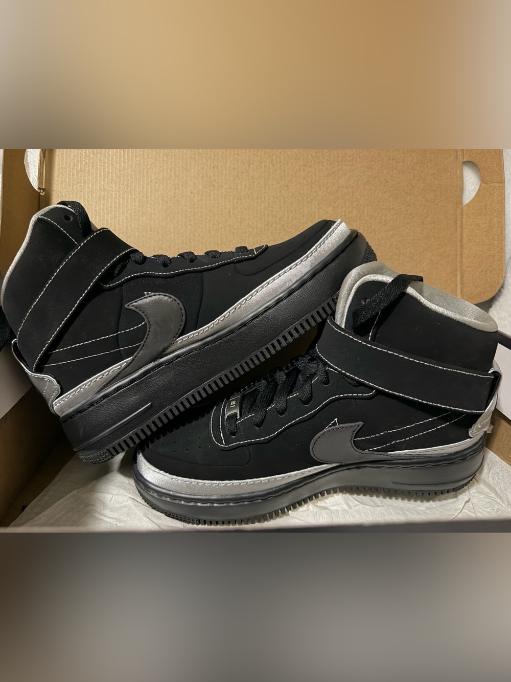 Nike Air Force 1 Mid PRM Black Metallic Silver Rose DX3061-001